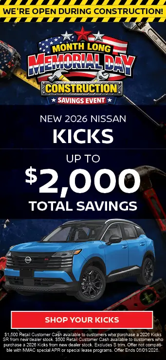 New 2026 Nissan Kicks Up to $2,000 Total savings